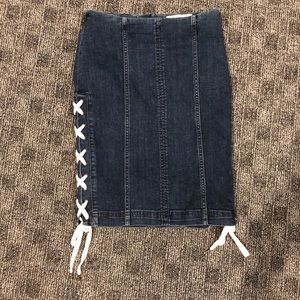 Denim pencil skirt